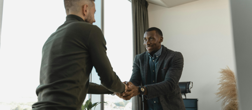 Two men shaking hands
